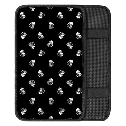 Black And White Beer Pattern Print Car Center Console Cover