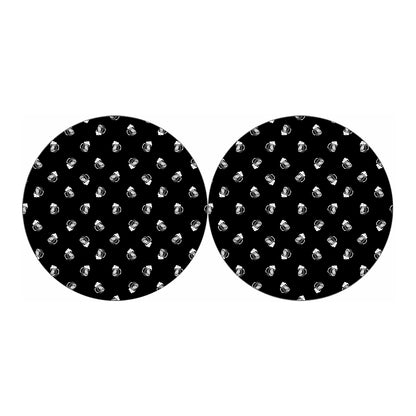 Black And White Beer Pattern Print Car Coasters
