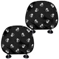 Black And White Beer Pattern Print Car Headrest Covers