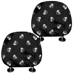 Black And White Beer Pattern Print Car Headrest Covers