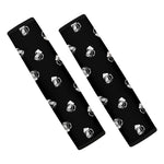 Black And White Beer Pattern Print Car Seat Belt Covers