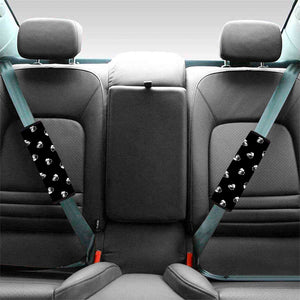 Black And White Beer Pattern Print Car Seat Belt Covers