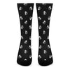 Black And White Beer Pattern Print Crew Socks