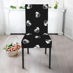 Black And White Beer Pattern Print Dining Chair Slipcover