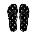 Black And White Beer Pattern Print Flip Flops