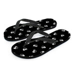 Black And White Beer Pattern Print Flip Flops