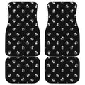 Black And White Beer Pattern Print Front and Back Car Floor Mats