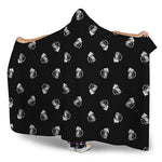 Black And White Beer Pattern Print Hooded Blanket