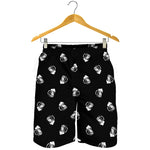 Black And White Beer Pattern Print Men's Shorts