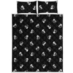 Black And White Beer Pattern Print Quilt Bed Set