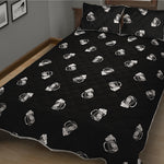 Black And White Beer Pattern Print Quilt Bed Set
