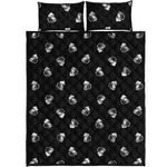 Black And White Beer Pattern Print Quilt Bed Set