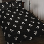 Black And White Beer Pattern Print Quilt Bed Set