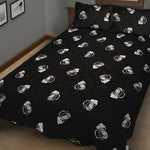 Black And White Beer Pattern Print Quilt Bed Set