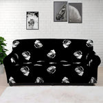 Black And White Beer Pattern Print Sofa Cover