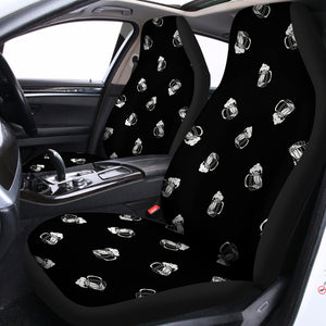 Black And White Beer Pattern Print Universal Fit Car Seat Covers