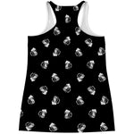 Black And White Beer Pattern Print Women's Racerback Tank Top