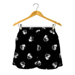 Black And White Beer Pattern Print Women's Shorts