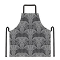 Black And White Boho Elephant Print Apron