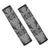 Black And White Boho Elephant Print Car Seat Belt Covers