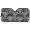 Black And White Boho Elephant Print Car Sun Shade