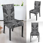 Black And White Boho Elephant Print Dining Chair Slipcover