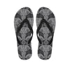 Black And White Boho Elephant Print Flip Flops