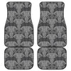 Black And White Boho Elephant Print Front and Back Car Floor Mats