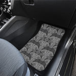 Black And White Boho Elephant Print Front and Back Car Floor Mats