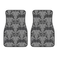Black And White Boho Elephant Print Front Car Floor Mats