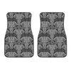 Black And White Boho Elephant Print Front Car Floor Mats