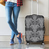 Black And White Boho Elephant Print Luggage Cover