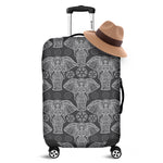 Black And White Boho Elephant Print Luggage Cover