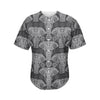 Black And White Boho Elephant Print Men's Baseball Jersey