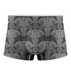 Black And White Boho Elephant Print Men's Boxer Briefs