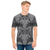 Black And White Boho Elephant Print Men's T-Shirt