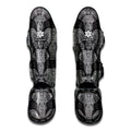 Black And White Boho Elephant Print Muay Thai Shin Guards