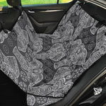 Black And White Boho Elephant Print Pet Car Back Seat Cover