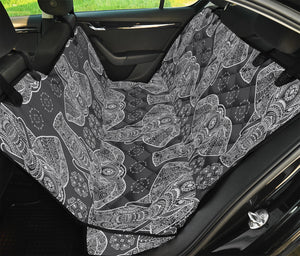 Black And White Boho Elephant Print Pet Car Back Seat Cover