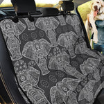 Black And White Boho Elephant Print Pet Car Back Seat Cover