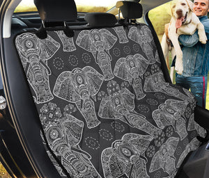 Black And White Boho Elephant Print Pet Car Back Seat Cover