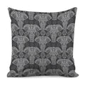 Black And White Boho Elephant Print Pillow Cover