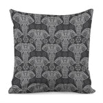 Black And White Boho Elephant Print Pillow Cover