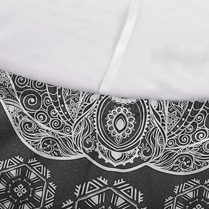 Black And White Boho Elephant Print Sofa Cover