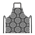 Black And White Boho Mandala Print Apron