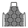 Black And White Boho Mandala Print Apron