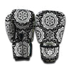 Black And White Boho Mandala Print Boxing Gloves