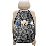 Black And White Boho Mandala Print Car Seat Organizers