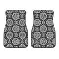Black And White Boho Mandala Print Front Car Floor Mats