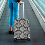 Black And White Boho Mandala Print Luggage Cover